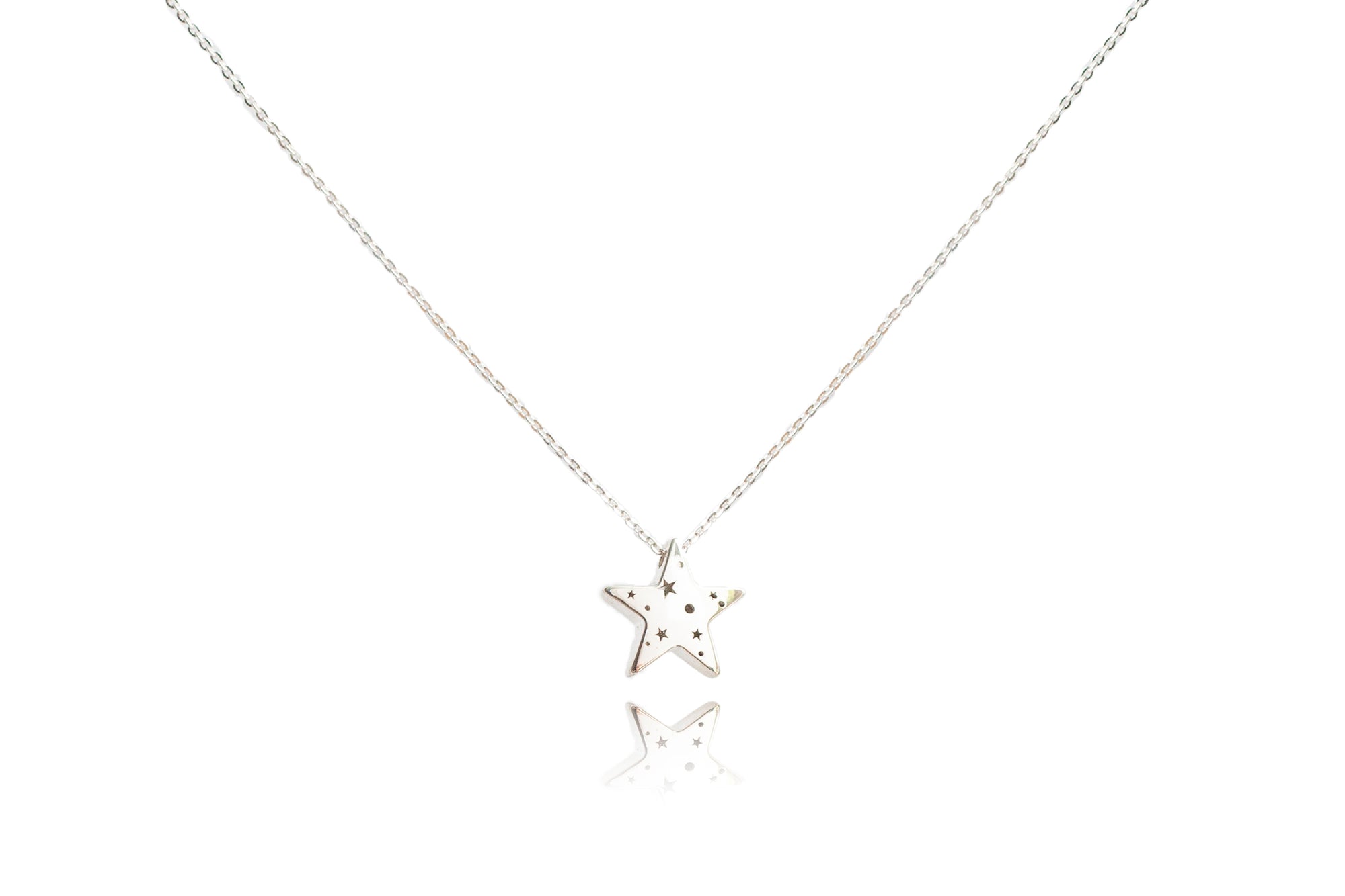 Mini Hollow Star Necklace SILVER